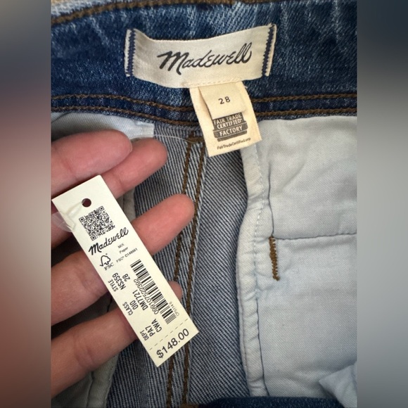 Madewell Tapered Denim Trousers Size 28 New With Tags - Picture 7 of 14